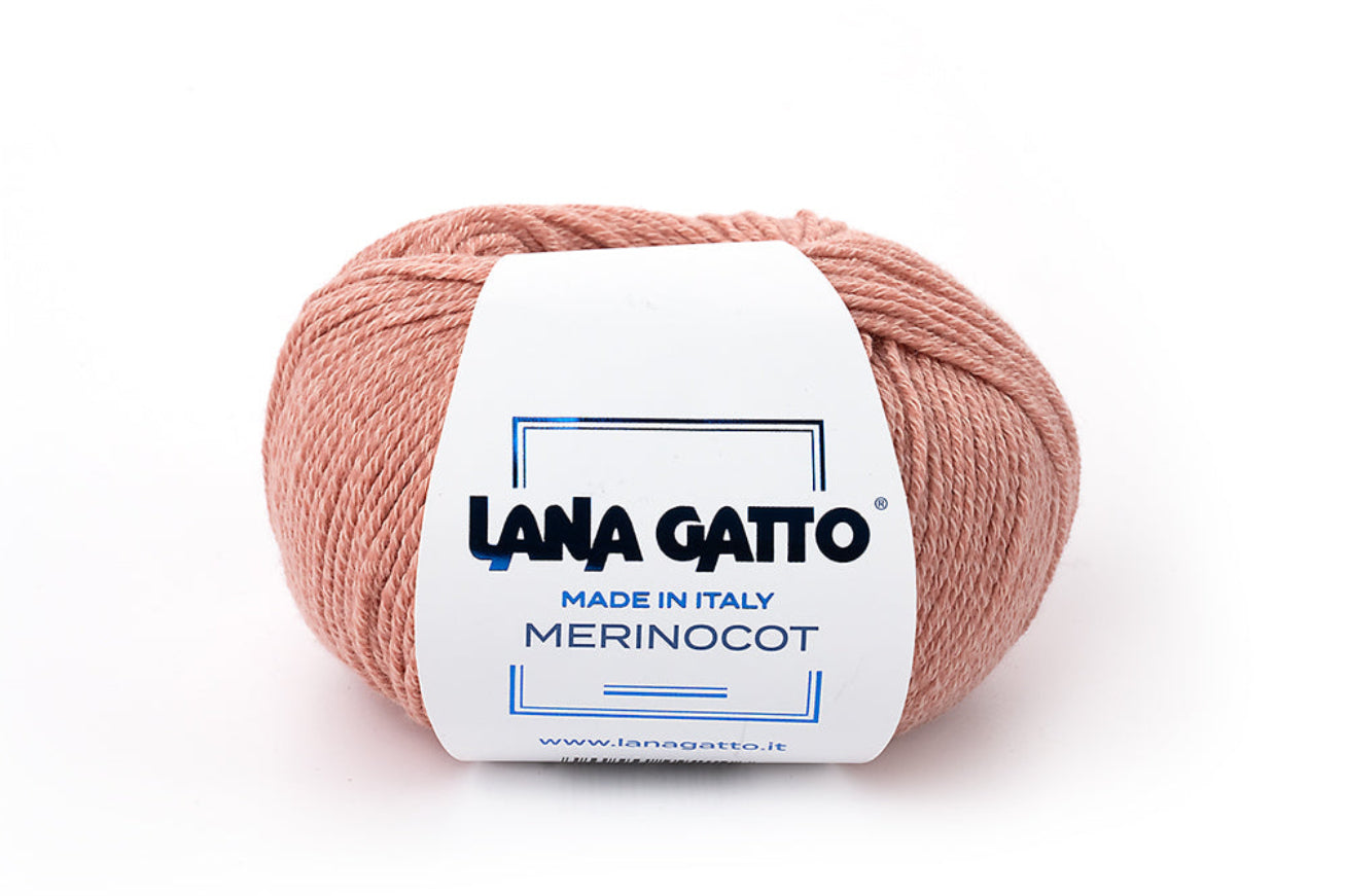 Lana Gatto Merinocot Garn 14568 - 53% Merinowolle & 47% Baumwolle aus Italien. Shrinkproof für Kinderkleidung & Alltag