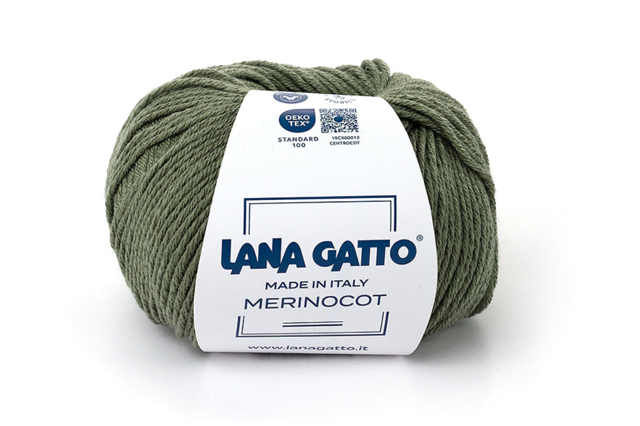 Lana Gatto Merinocot Garn 14569 - 53% Merinowolle & 47% Baumwolle aus Italien. Shrinkproof für Kinderkleidung & Alltag