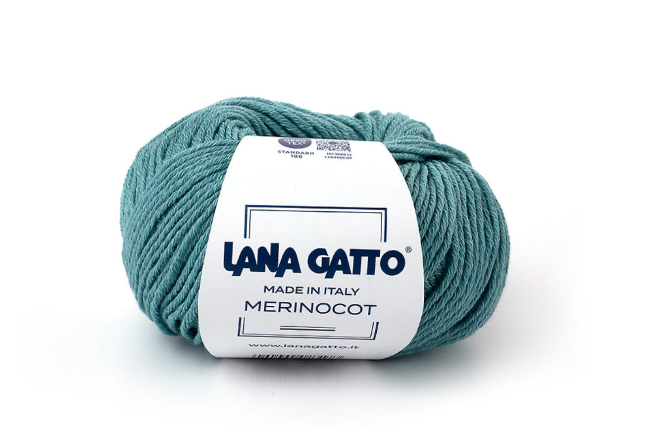 Lana Gatto Merinocot Garn 14608 - 53% Merinowolle & 47% Baumwolle aus Italien. Shrinkproof für Kinderkleidung & Alltag