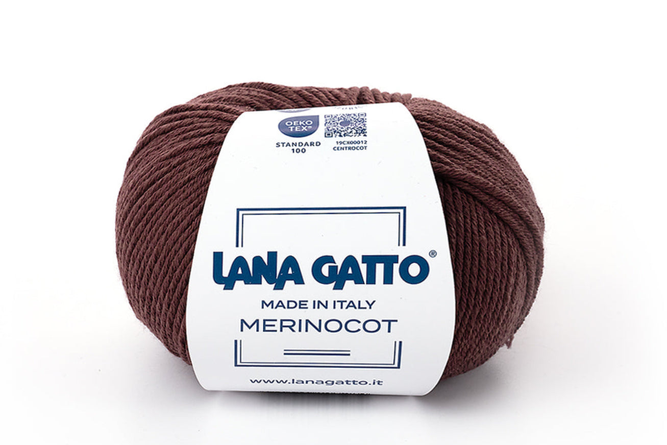 Lana Gatto Merinocot Garn 14669 - 53% Merinowolle & 47% Baumwolle aus Italien. Shrinkproof für Kinderkleidung & Alltag