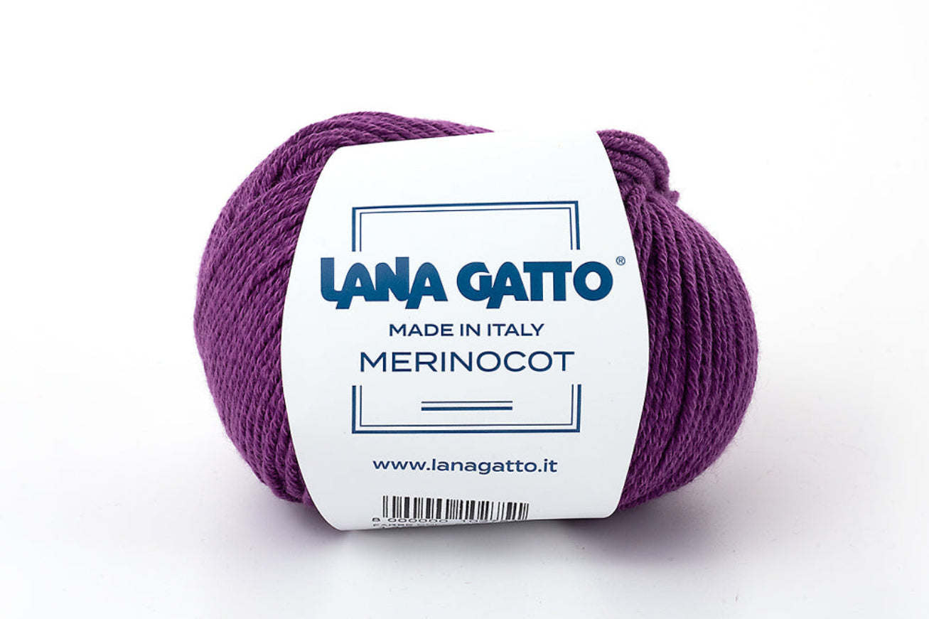 Lana Gatto Merinocot Garn 14677 - 53% Merinowolle & 47% Baumwolle aus Italien. Shrinkproof für Kinderkleidung & Alltag