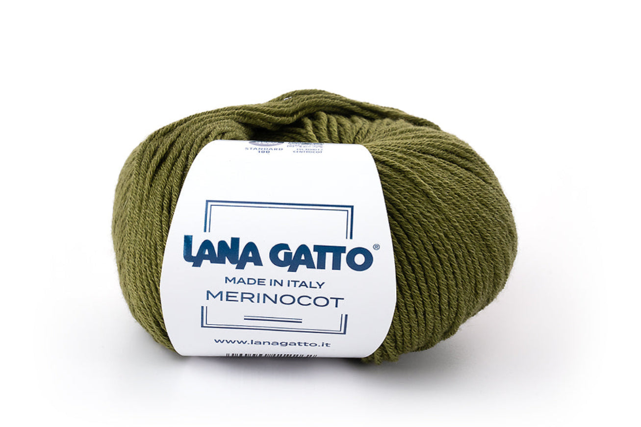 Lana Gatto Merinocot Garn 19071 - 53% Merinowolle & 47% Baumwolle aus Italien. Shrinkproof für Kinderkleidung & Alltag