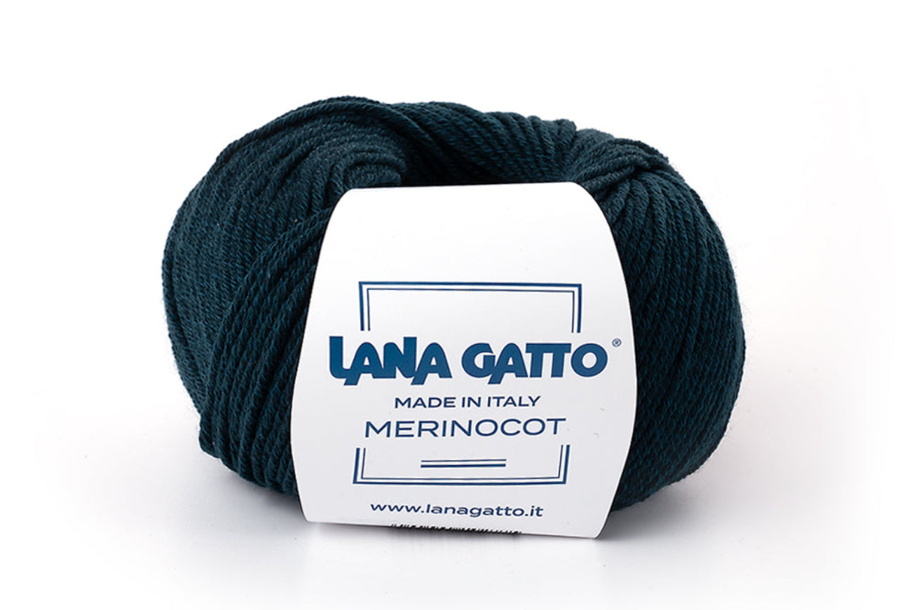 Lana Gatto Merinocot Garn 19994 - 53% Merinowolle & 47% Baumwolle aus Italien. Shrinkproof für Kinderkleidung & Alltag