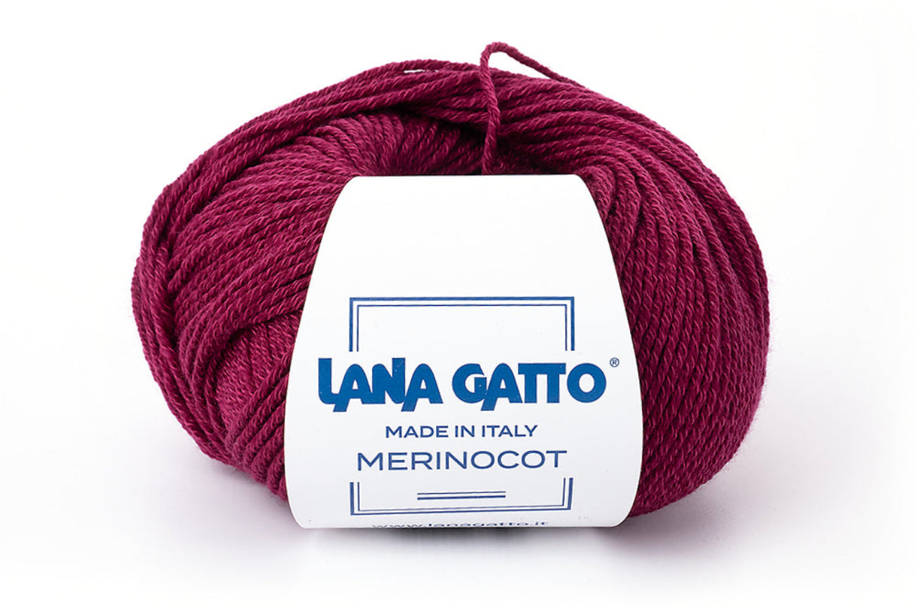 Lana Gatto Merinocot Garn 19056n - 53% Merinowolle & 47% Baumwolle aus Italien. Shrinkproof für Kinderkleidung & Alltag