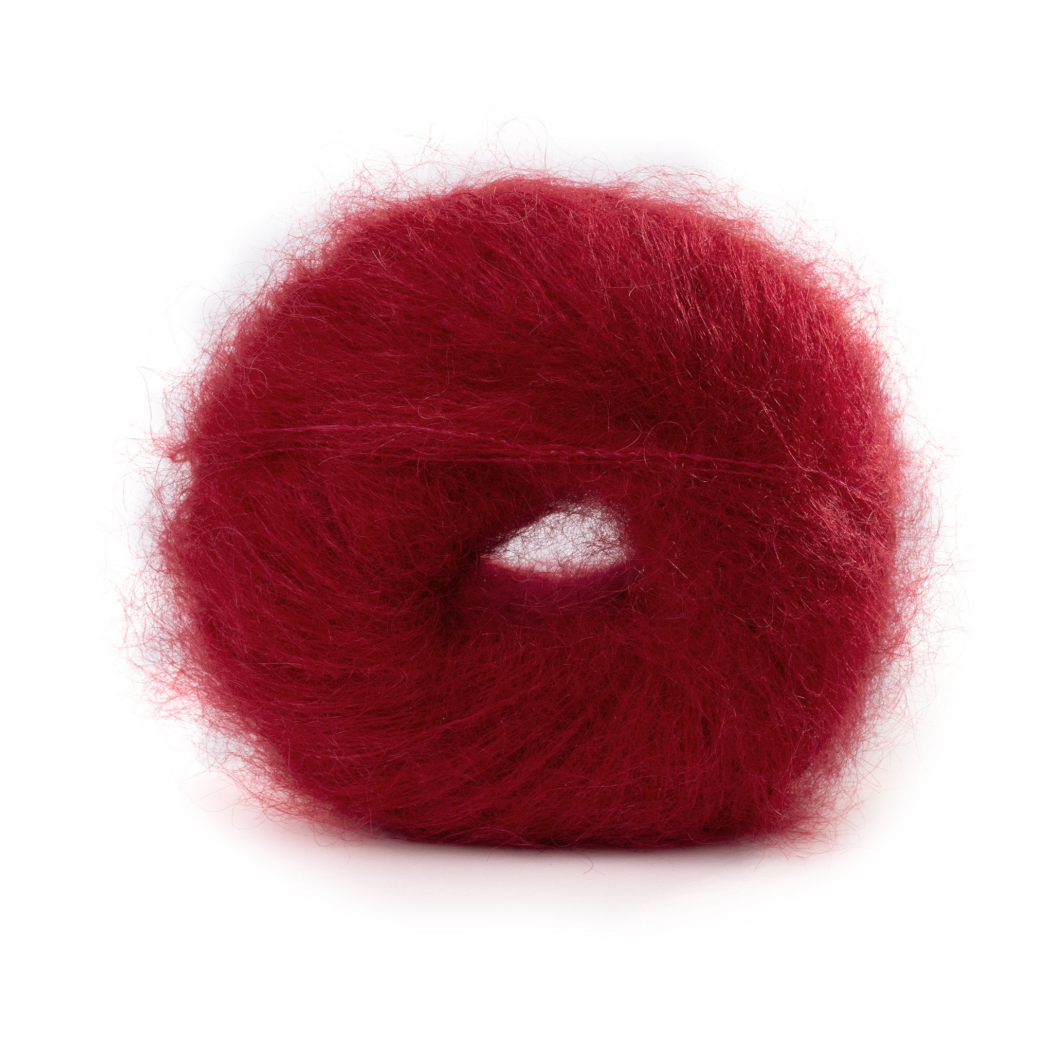 Lana Gatto Mohair Royal in Rot 12246. Elegantes Garn für zeitlose Tücher. 80% Kid Mohair 20% Nylon. Hergestellt in Italien. Pflegeleicht