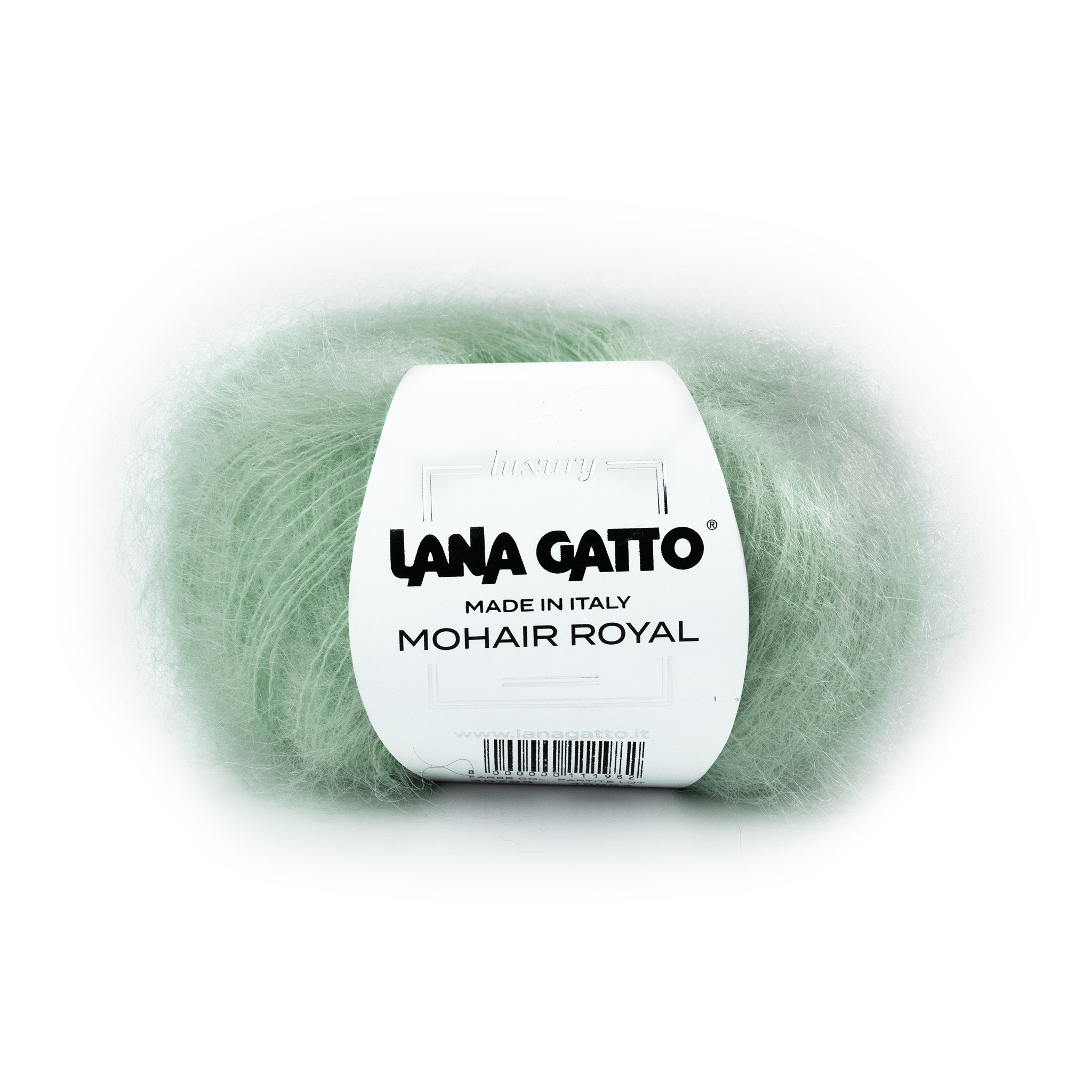 Lana Gatto Mohair Royal in Tiffany Blau. Leichtes Garn aus Kid Mohair für zarte Tücher und Stolen. Flauschiger Halo-Effekt. Nadelstärke 3.