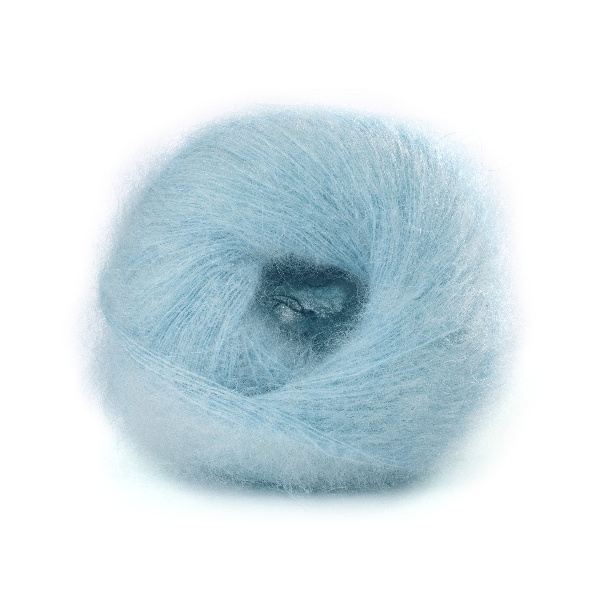 Lana Gatto Mohair Royal in Himmel Blau 30796. 80% Kid Mohair 20% Nylon. Strapazierfähiges und elegantes Garn. Ideal für Pullover und Accessoires. Handstrickgarn