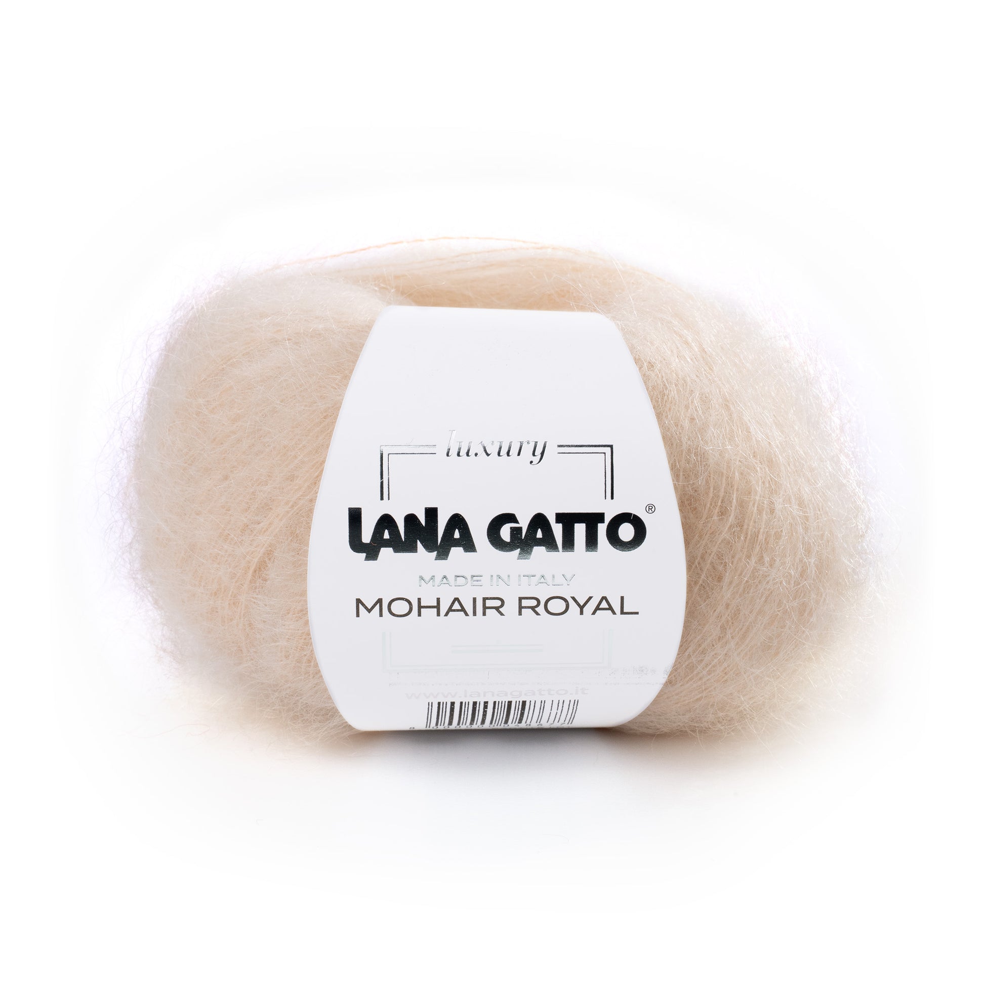 Lana Gatto Mohair Royal hellbeige Wolle. 80% Kid Mohair 20% Polyamid. Leichtes Sommermohair für feine Pullover und Schals. Handstrickgarn. 25g / 215m