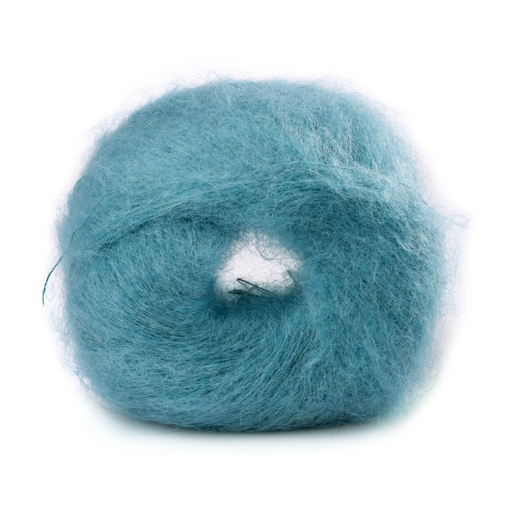 Lana Gatto Mohair Royal in Taubenblau 7267. Leichtes Sommermohair für luftige Oberteile und Tücher. 80% Kid Mohair 20% Polyamid. Nadelstärke 3