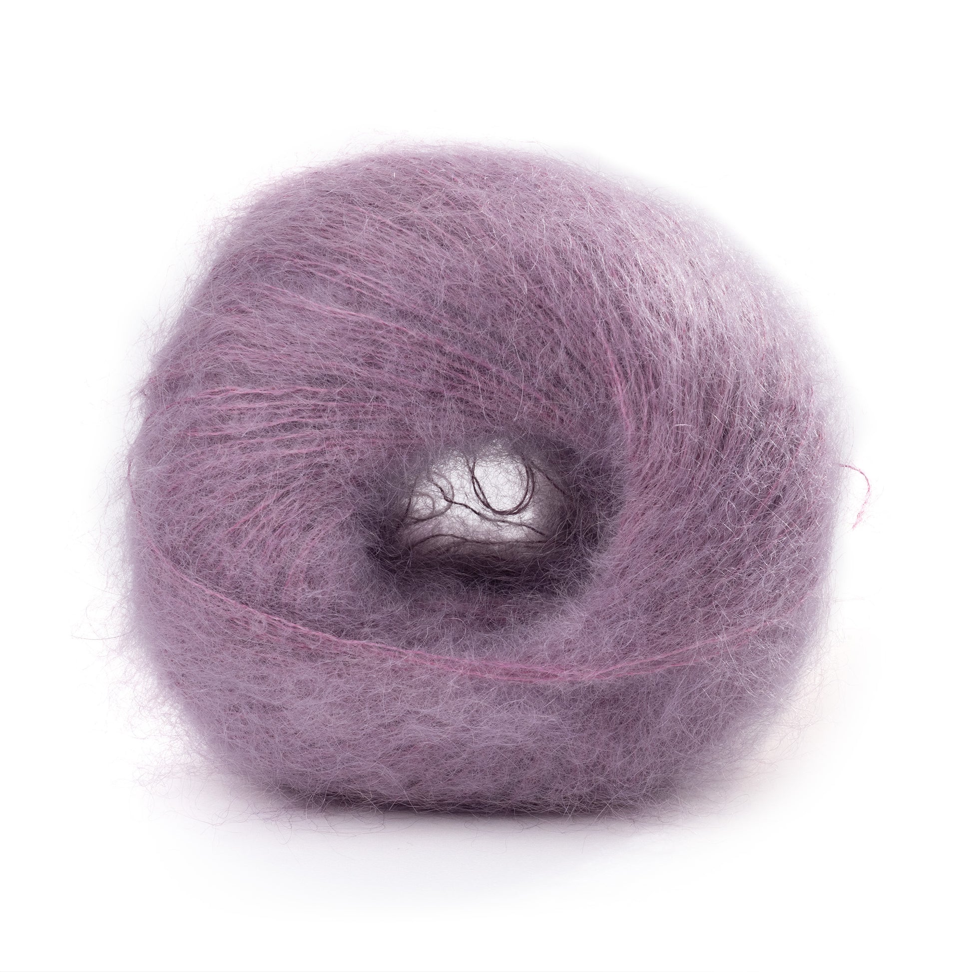 Lana Gatto Mohair Royal Flieder 9370. Hochwertiges Garn für Handstricken und Häkeln. Florige Oberfläche für edle Tücher und Stolen. 25g Knäuel mit 215 Metern