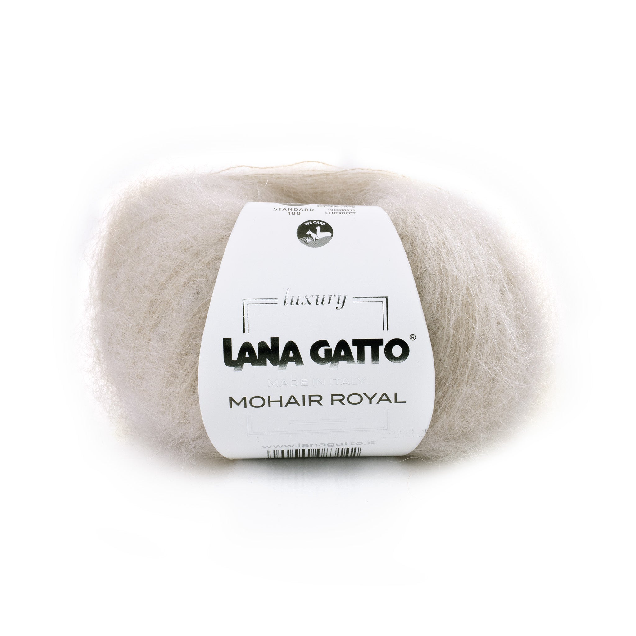 Flauschiges Lana Gatto Mohair Royal in zartem Beige. Hochwertiges Kid Mohair Garn aus Italien. Ideal für Tücher stricken. Pflegeleicht und atmungsaktiv