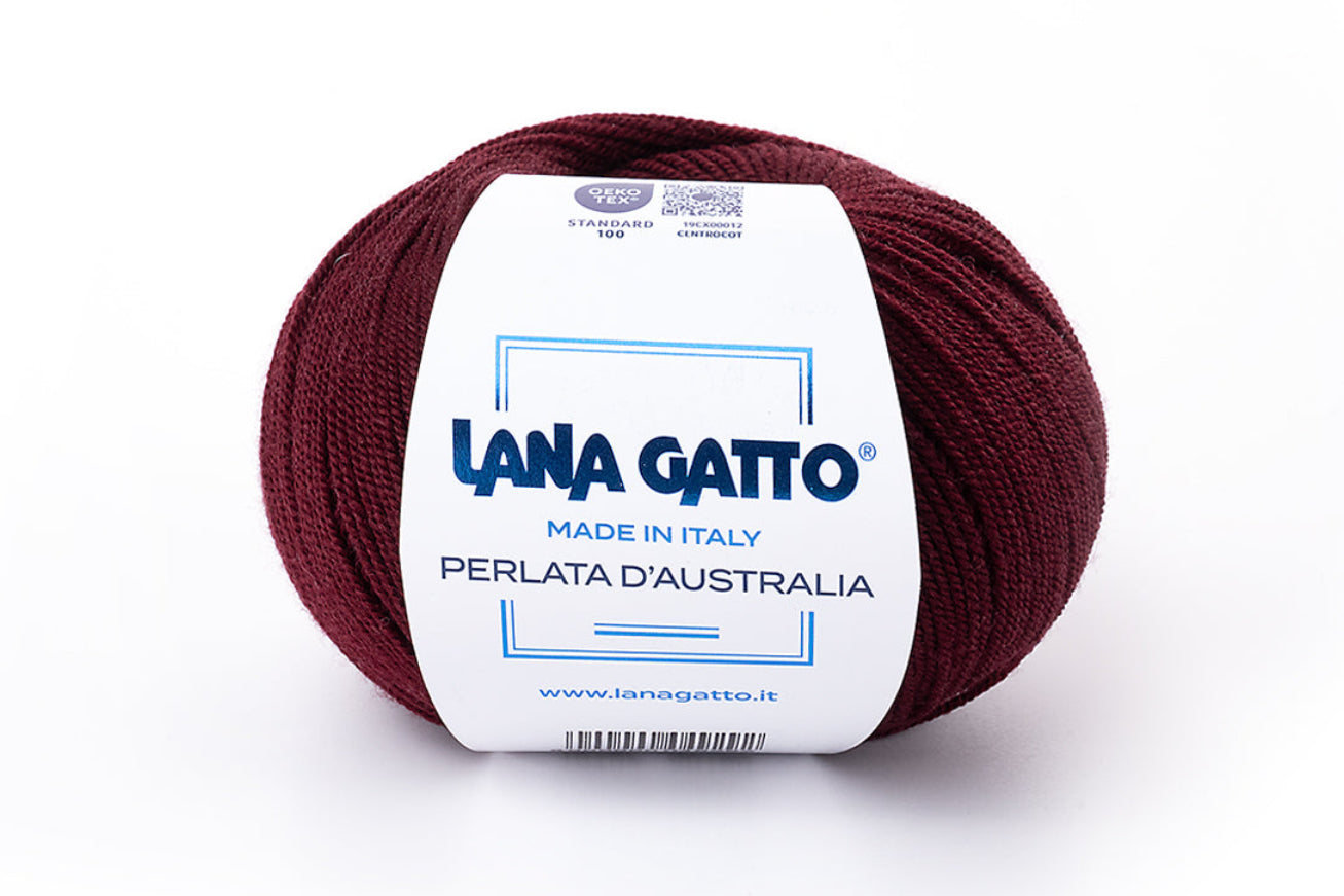 Lana Gatto Perlata d'Australia 10107 - Weiches 100% Virgin Merino Wolle. Perfekt für Zopf- und Lochmuster, Pullover und Schals