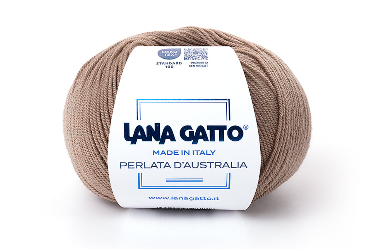 Lana Gatto Perlata d'Australia 14749 - Weiches 100% Virgin Merino Wolle. Perfekt für Zopf- und Lochmuster, Pullover und Schals