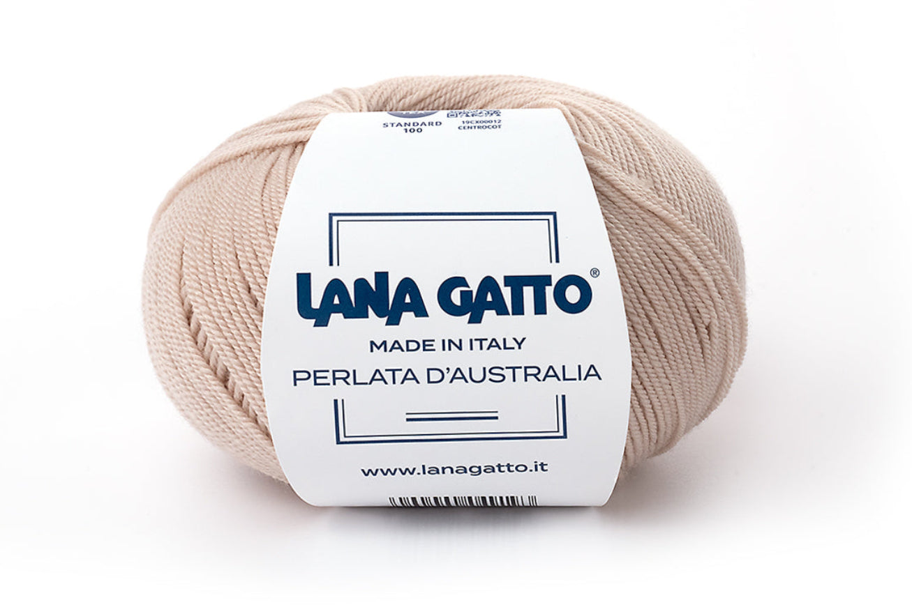 Lana Gatto Perlata d'Australia 6953 - Weiches 100% Virgin Merino Wolle. Perfekt für Zopf- und Lochmuster, Pullover und Schals