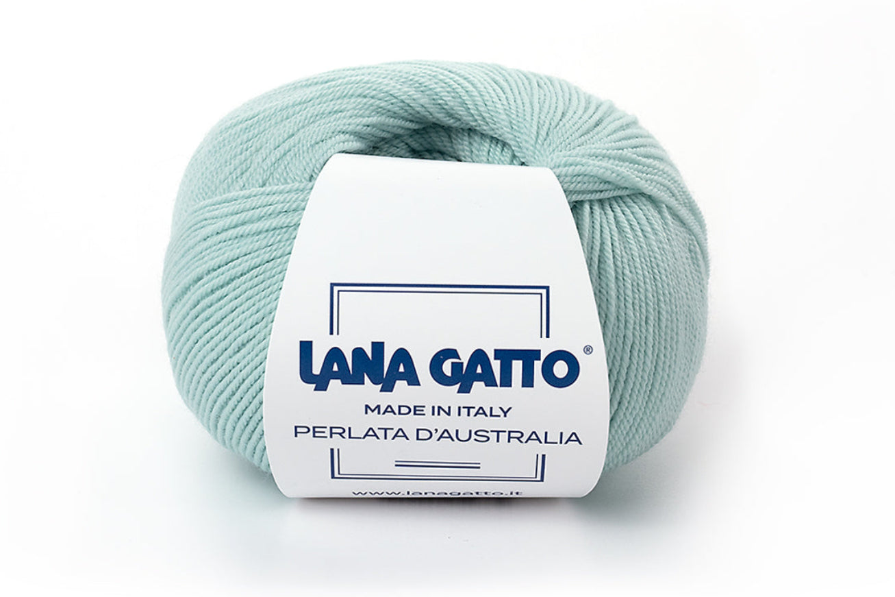 Lana Gatto Perlata d'Australia 8001 - Weiches 100% Virgin Merino Wolle. Perfekt für Zopf- und Lochmuster, Pullover und Schals
