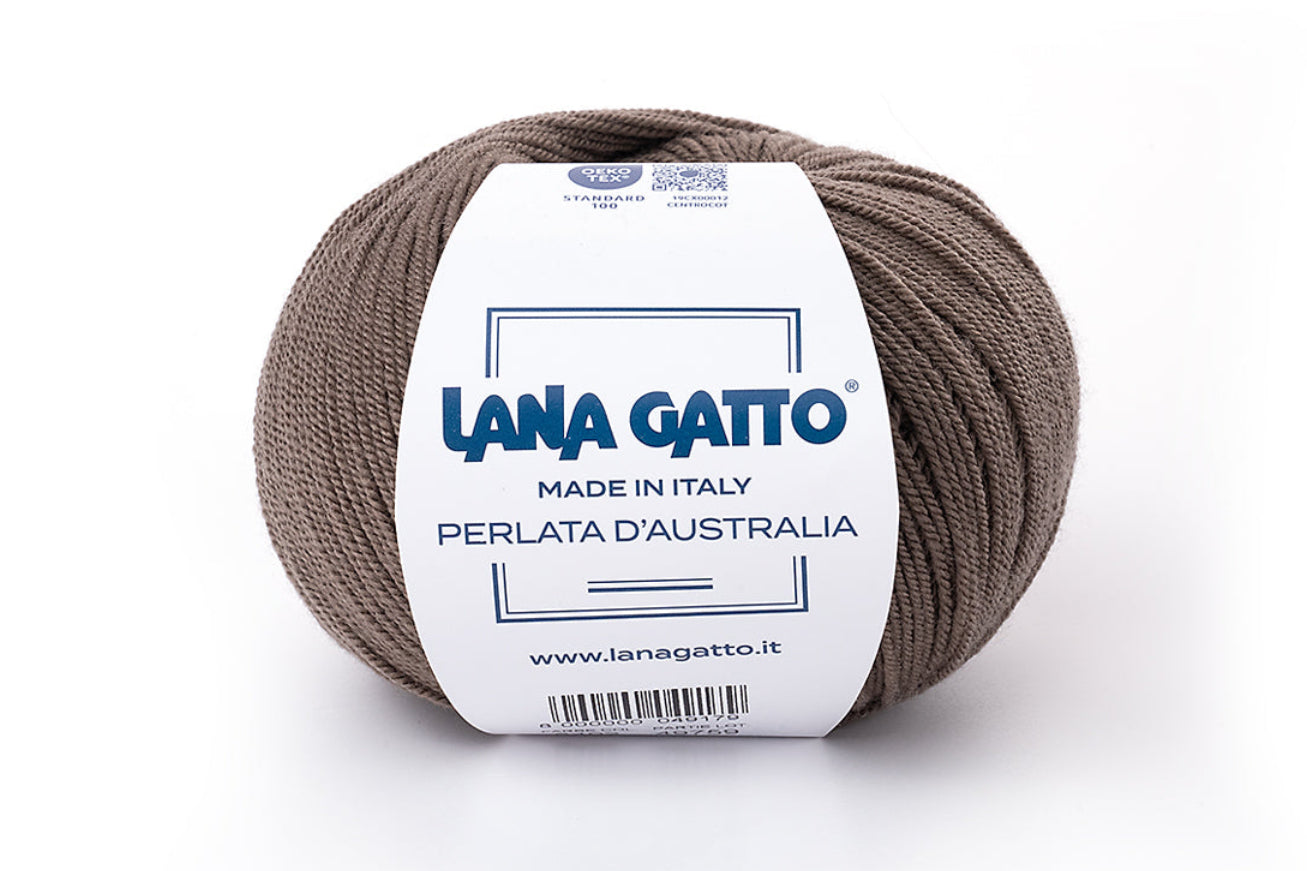 Lana Gatto Perlata d'Australia 8402 - Weiches 100% Virgin Merino Wolle. Perfekt für Zopf- und Lochmuster, Pullover und Schals