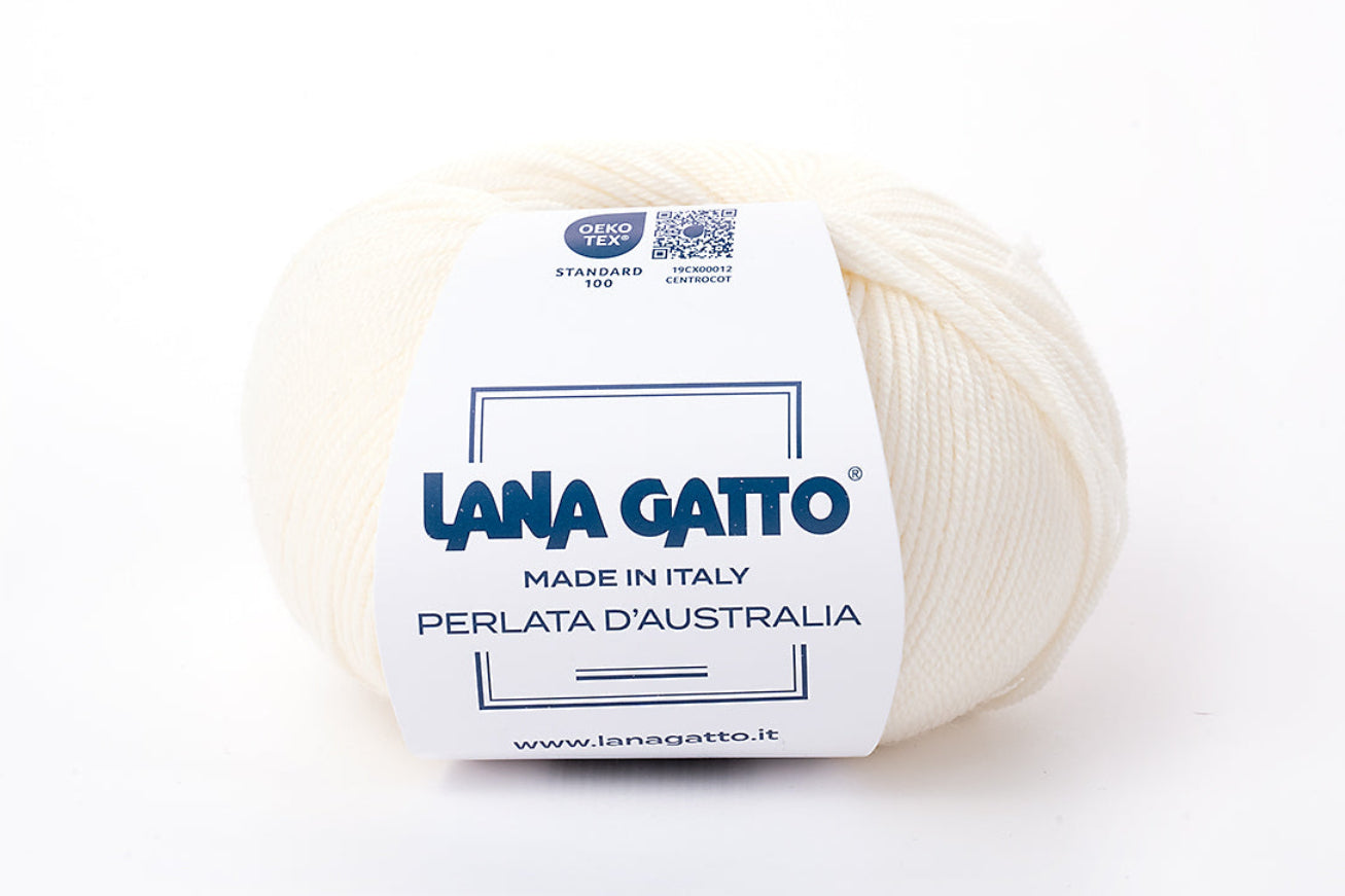 Lana Gatto Perlata d'Australia 978 - Weiches 100% Virgin Merino Wolle. Perfekt für Zopf- und Lochmuster, Pullover und Schals