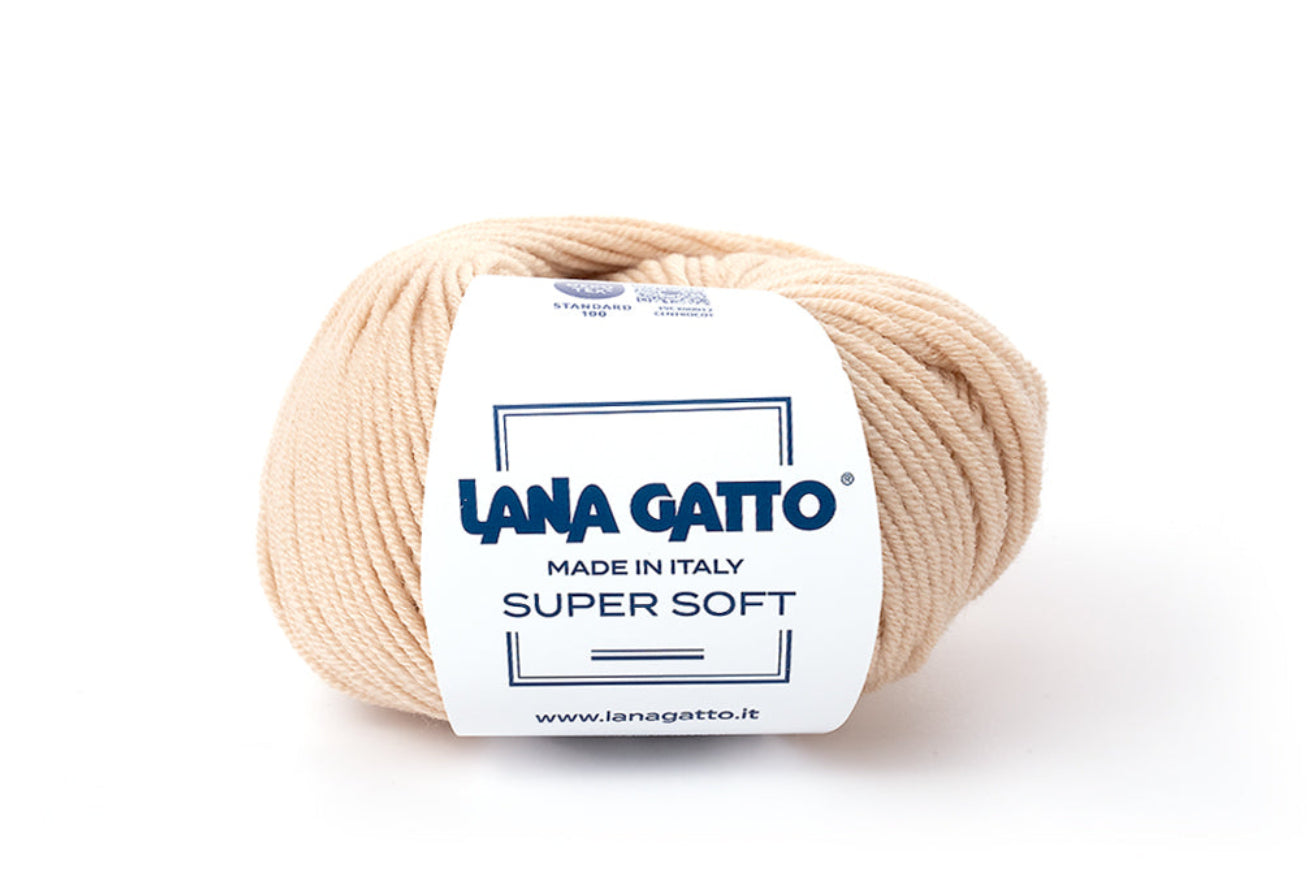 Hochwertiges Lana Gatto Super Soft Merinogarn Made in Italy, ideales Naturgarn für Winterpullover, Mützen, Schals, Loops und moderne Strickmode