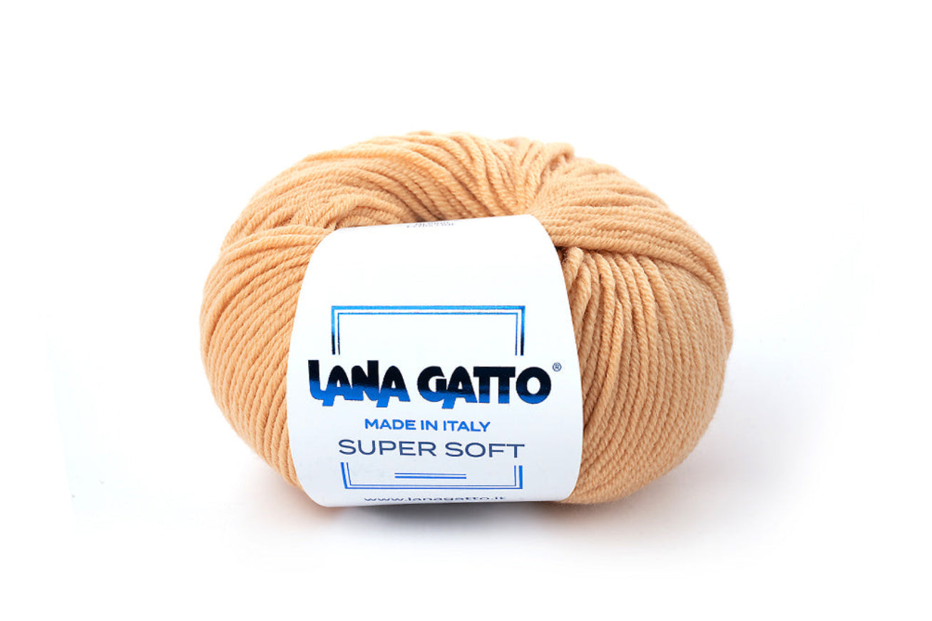 Lana Gatto Super Soft italienisches Premium-Garn mit MASCHENPROBE 10 cm | 21 Maschen, 28 Reihen für Zopfmuster, Rippenmuster und Strukturmuster