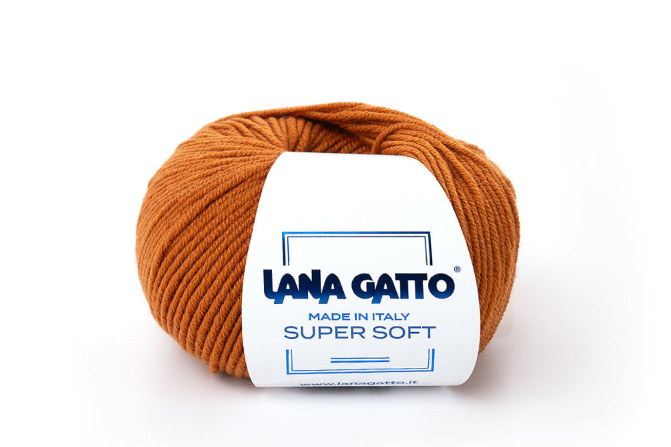 Italienisches Merinogarn Lana Gatto Super Soft für Mützen, Snoods, Schals, Pullover und moderne Designer-Strickmode, Made in Italy