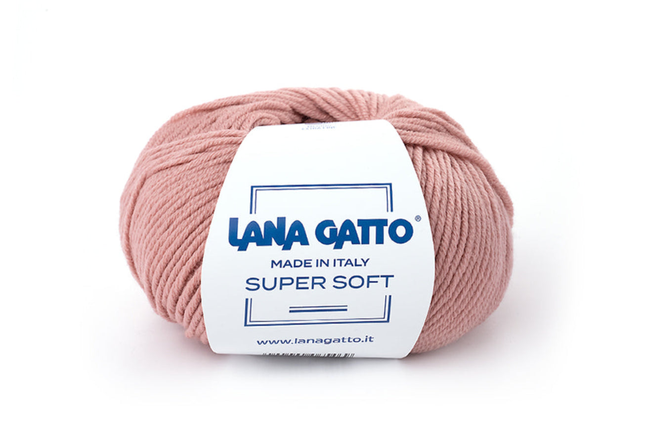 Hochwertiges Lana Gatto Super Soft Merinogarn aus 100% Extrafine Merino Wool für Stricken und Häkeln von Pullovern, Strickjacken, Snoods und Winteraccessoires