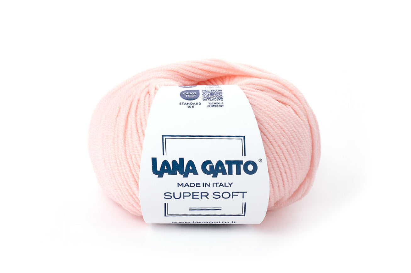 Luxuriöse Merinowolle Lana Gatto Super Soft mit MASCHENPROBE 10 cm | 21 Maschen, 28 Reihen für Zopfmuster, Rippenmuster und Strukturmuster