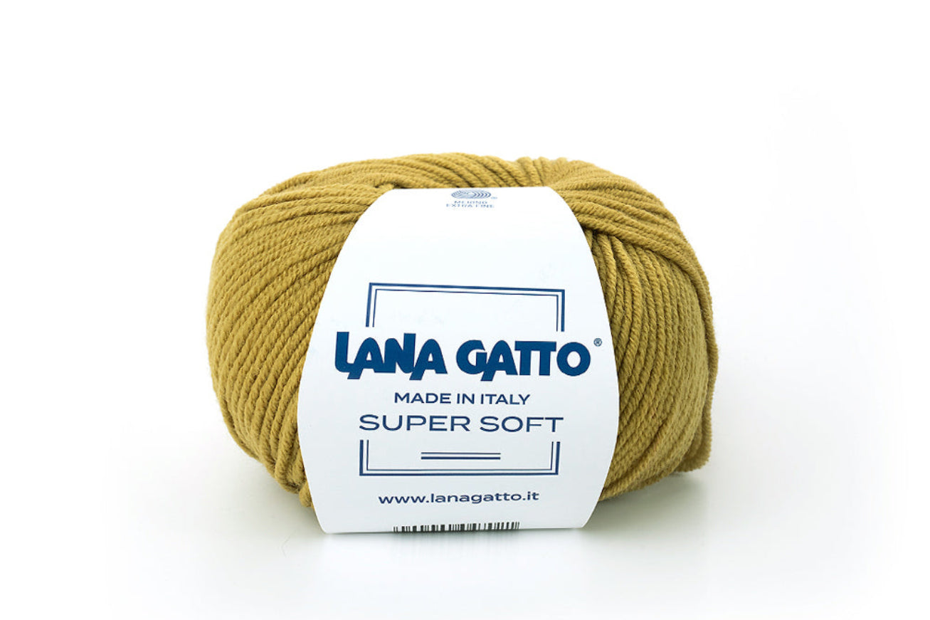 Lana Gatto Super Soft Premium-Garn aus 100% Extrafine Merino Wool, hochwertiges italienisches Strickgarn für Winterpullover, Cardigans, Schals, Mützen, Babykleidung und exklusive Handarbeitsprojekte, Made in Italy