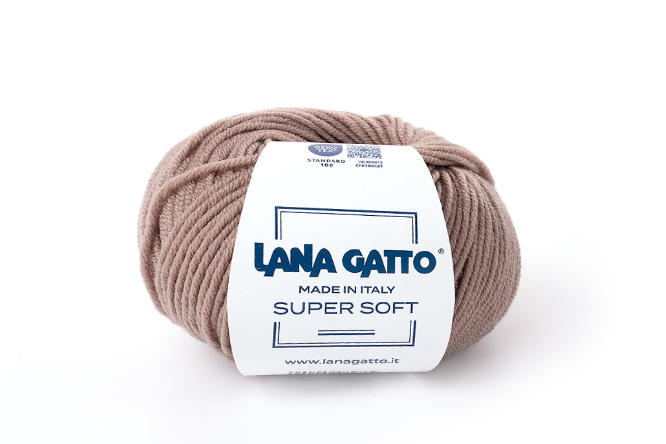 Lana Gatto Super Soft Premium-Garn aus 100% Extrafine Merino Wool, hochwertiges italienisches Strickgarn für Pullover, Cardigans, Schals, Mützen, Babykleidung und exklusive Designer-Strickprojekte, Made in Italy