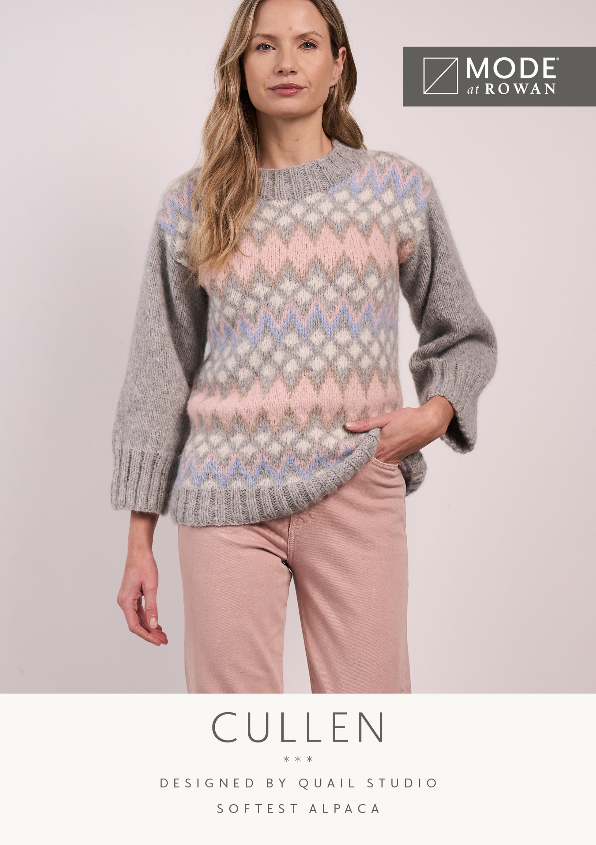 MODE at ROWAN Cullen Strickanleitung für einen Damenpullover aus Softest Alpaca mit klassischem Fair-Isle-Muster