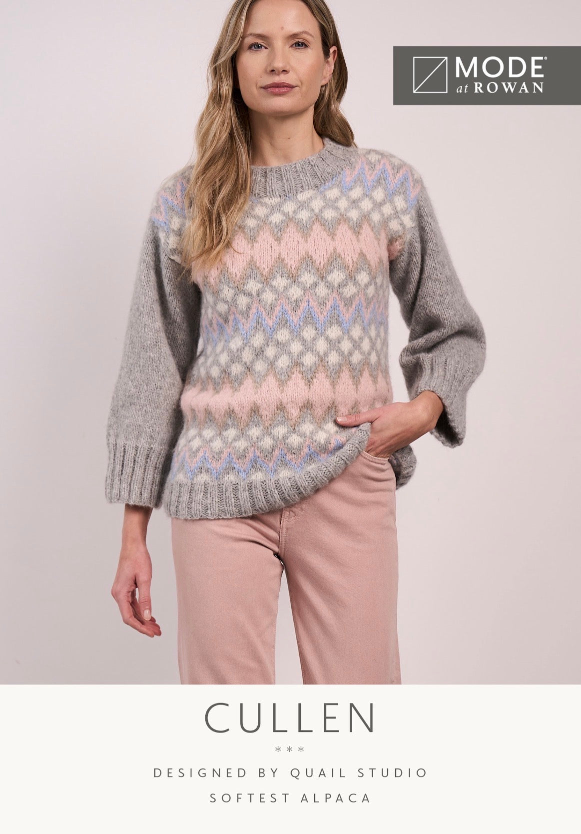 MODE at ROWAN Cullen Strickanleitung für einen Damenpullover aus Softest Alpaca mit klassischem Fair-Isle-Muster