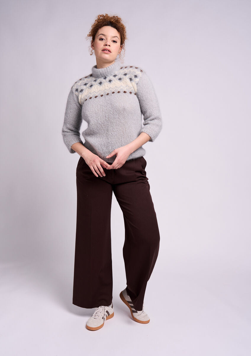 MODE at ROWAN Florence Damen Strickanleitung für einen eleganten Pullover aus Mohair Soft mit verkürzten Ärmeln und Rollkragen