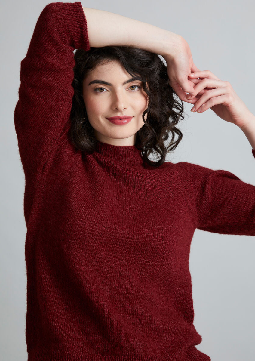 Senna Damen Strickanleitung von MODE at ROWAN für einen klassischen Herbst- und Winterpullover aus Alpaka-Baumwollgarn