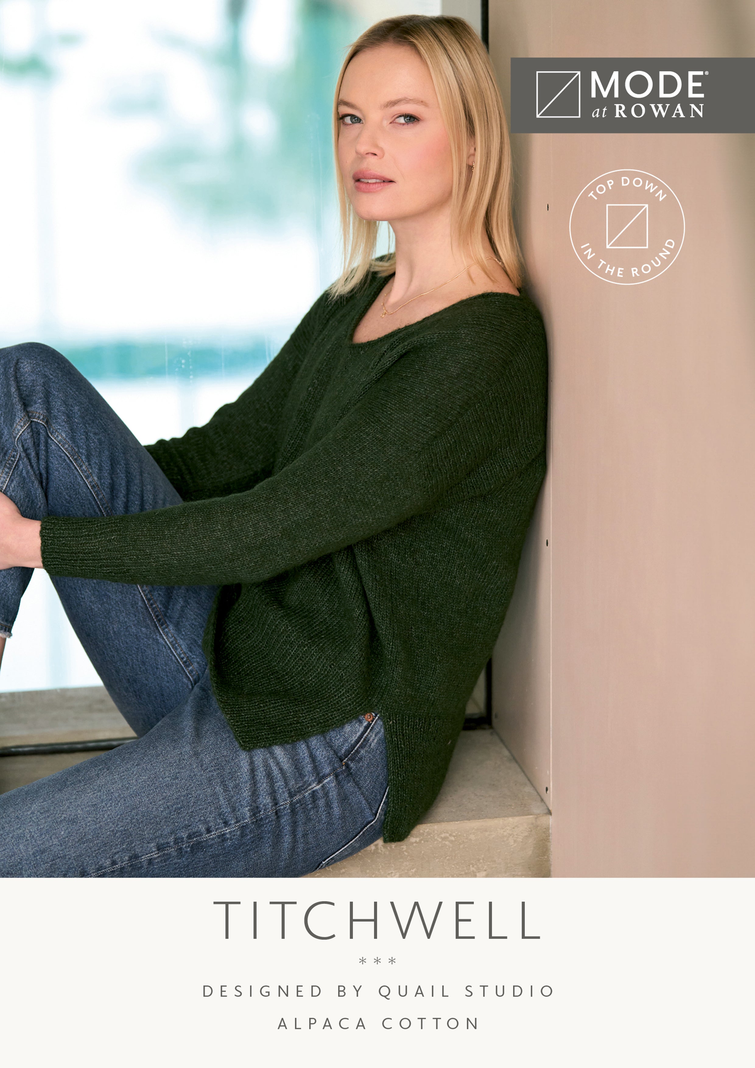 MODE at ROWAN Titchwell Strickanleitung für einen Damenpullover aus Alpaca Cotton mit Rundhalsausschnitt und lockerer Passform