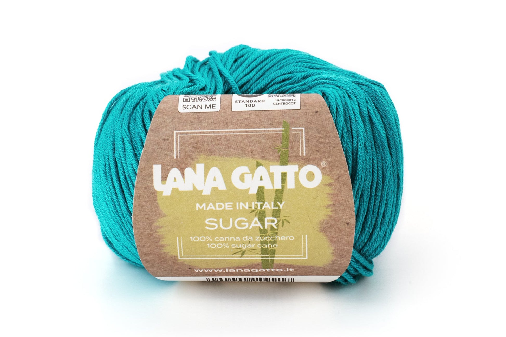 Lana Gatto Sugar natürliches Viskosegarn aus Zuckerrohr in Türkis – matte Optik, fließende Drapierung, ideal für zeitlose Sommerkleider und elegante Tücher