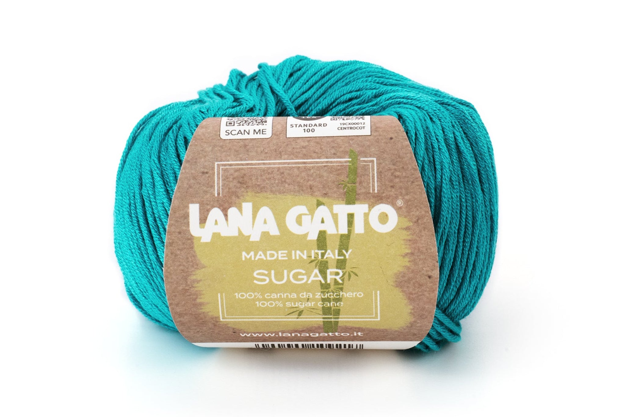 Lana Gatto Sugar natürliches Viskosegarn aus Zuckerrohr in Türkis – matte Optik, fließende Drapierung, ideal für zeitlose Sommerkleider und elegante Tücher