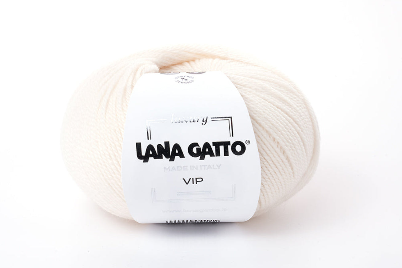 Lana Gatto Vip Premium-Strickgarn aus 80% Extrafein-Merinowolle und 20% Kaschmir, luxuriöses italienisches Garn für Pullover, Cardigans, Schals, Mützen und exklusive Handarbeitsprojekte