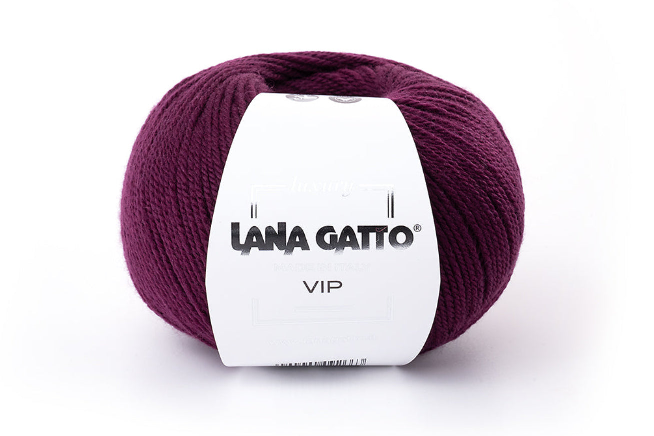 Premium-Wolle Lana Gatto Vip für Stricken und Häkeln von Schals, Tüchern und Mützen, FARBE: Vertova 19004