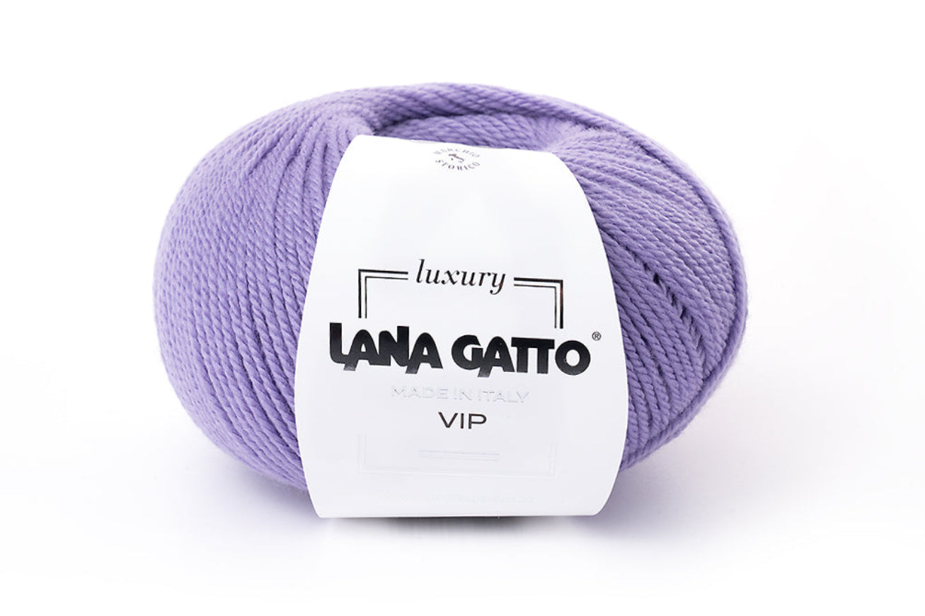 Lana Gatto Vip Luxus-Strickgarn für Damenbekleidung, Babymode und Accessoires, FARBE: Lilla Medio 8431