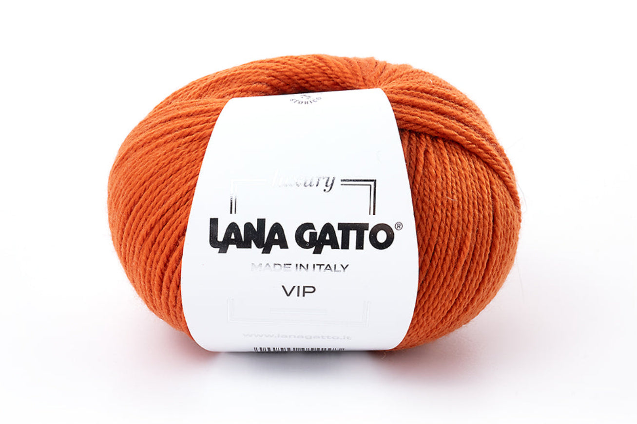 Kaschmirgarn Lana Gatto Vip mit Extrafein-Merinowolle für luxuriöse Damenmode und Winterbekleidung, FARBE: Arancio 8433