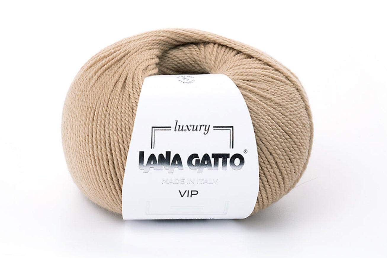 Merino-Kaschmir-Garn Lana Gatto Vip, hochwertiges italienisches Strickgarn für Wintermode, Accessoires und luxuriöse Strickprojekte