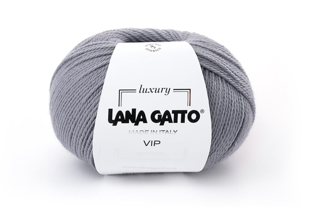 Lana Gatto Vip Naturgarn aus 80% Merinowolle und 20% Kaschmir, hochwertiges italienisches Garn für Wintermode, Freizeitkleidung, Babymode und exklusive Strick- und Häkelprojekte